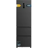 Cecotec Combi Kühlschrank Inox Französische Tür Dunkel 400 L Bolero CoolMarket Combi FD 400 Dark E. Klasse E, Dunkler French Door Kühlschrank, Total NoFrost, Inverter-Motor, Fast Cooling Funktionen.