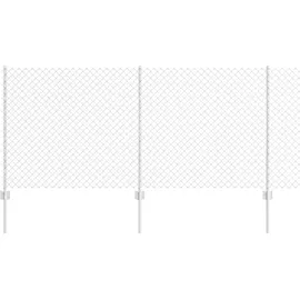 vidaXL Zaun mit Pfosten 1 x 10 m Silber/Stahl