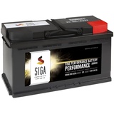 SIGA Autobatterie 100AH 12V 850A/EN Starterbatterie ersetzt Batterie 95Ah 105Ah 88Ah