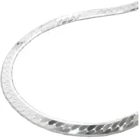 GALLAY Armband 3mm Panzerkette flach gedrückt glänzend diamantiert Silber 925 19cm