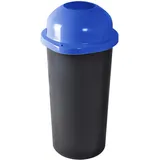 KUEFA HD-EW 60 Liter Mülleimer, Müllsackständer mit Einwurf-Scharnierdeckel und Befestigungsring für den Gelben Sack, Sammelbehälter für Pfandflaschen, Leergut (Blau)