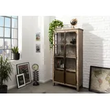 MASSIVMOEBEL24.DE Vitrine Mango 90 x 40 x 180 cm Braun