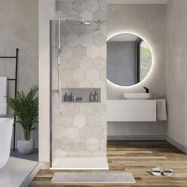 Bernstein Duschabtrennung Walk-In EX101 8mm Nano Echtglas Klarglas 80cm