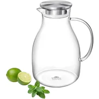 wilmax england Wilmax WL-888211/A Borosilikatglas Krug mit Edelstahldeckel, 2500ml, Kapazität