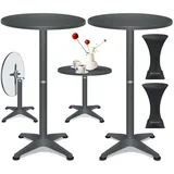 Kesser KESSER® 2in1 Stehtisch klappbar Bistrotisch Aluminium Edelstahlplatte höhenverstellbar 70cm / 115cm Partytisch Tisch In- & Outdoor Hochzeit Empfangstisch Klapptisch inklusive Regencover