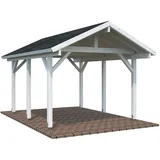 Palmako Carport Robert 11,7 m2 Weiß Grundiert 315 cm x 372 cm