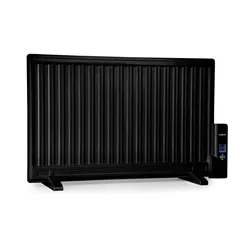 OneConcept Wallander Ölradiator 800W Thermostat Ölheizung ultraflach schwarz Schwarz