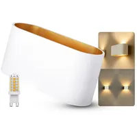 SSC-LUXon JOBERO Wandlampe Innen weiß gold - moderne Wandbeleuchtung