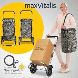 Bestschlaf maxVitalis Einkaufstrolley klappbar, Einkaufswagen mit Kühlfach, 3in1 Trolley, Sackkarre & Umhängetasche,