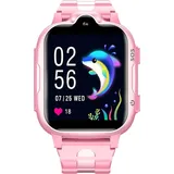 Kinder Smartwatch (1,69 Zoll, Touchscreen Android, iOS), Kinder Vielseitige Konnektivität, Sicherheitszonen wasserdicht (IP67) Kamera, GPS - Rosa