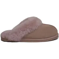 Reissner Lammfelle | Engel Hausschuhe Nadine | Pantoffel | Veloursleder | Innenfutter echtes Merino Lammfell | mit Fellkranz | rosé 39 - 39 EU