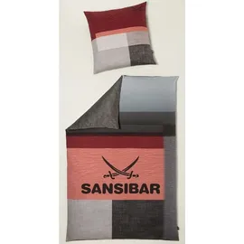 Sansibar Sunrise Satin Rot 135 x 200 cm + 80 x 80 cm