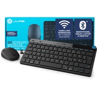 JLab Go Bundle Tastatur Maus Set Kabellos - Bluetooth Maus und Tastatur Klein mit 2,4 GHz Funk, Multi-Device Funktastatur mit Maus, Wireless Keyboard & Mouse für Mac/PC/Tablet/iPad/Laptop/Android