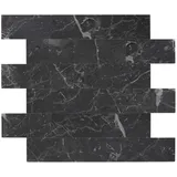 Dalsys Selbstklebende Fliesen 1m2, 11 Stück Stein- Marmoroptik Anthrazit