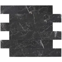 Dalsys Selbstklebende Fliesen 1m2, 11 Stück Stein- Marmoroptik Anthrazit