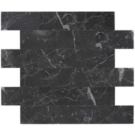 Dalsys Selbstklebende Fliesen 1m2, 11 Stück Stein- Marmoroptik Anthrazit