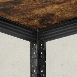 Songmics Schwerlastregal 5 Holzböden, 80kg Fachlast, schwarz, 150 x 37 x 37cm