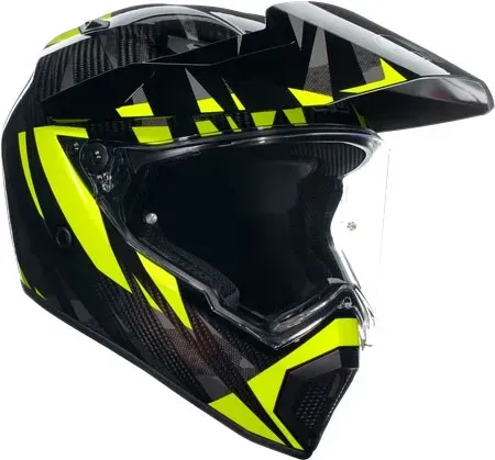 AGV AX9 Carbon Steppa, casque d aventure - Gris Foncé/Gris/Jaune Néon - M