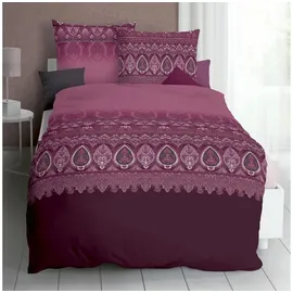 KAEPPEL Mako-Satin Bettwäsche Opulence burgund 135x200 cm + 80x80 cm - lila;pink
