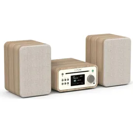 Pure Classic Stereo Mini Stereoanlage DAB+/FM, Bluetooth, CD, USB weiß/Eiche
