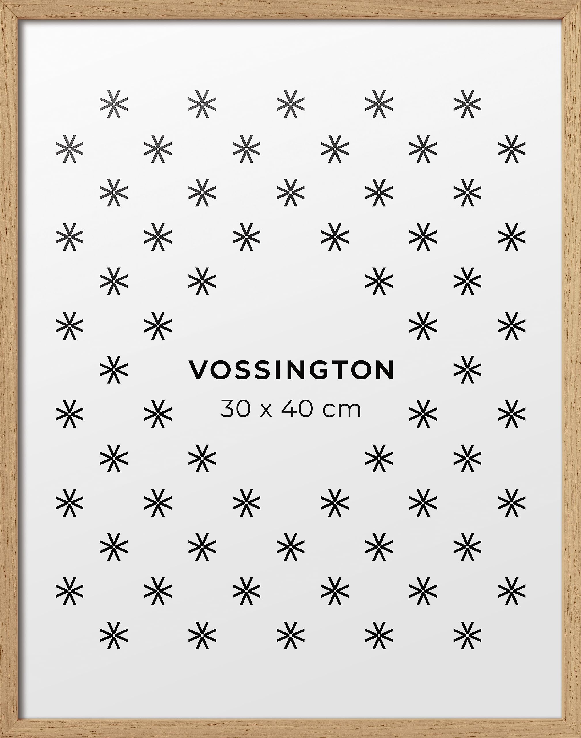 Vossington Bilderrahmen 30x40 Eiche - Holz - Modernes und schmales Design - Rahmen für 1 Bild, Foto, Poster oder Puzzle im Format 30 x 40 cm (40x30 cm)