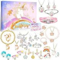 Luxuskollektion Adventskalender Mädchen 2024 Einhorn Schmuck Weihnachts Countdown 24