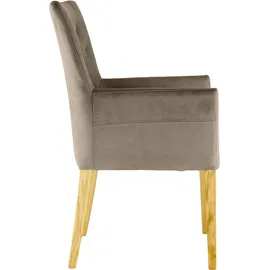Home Affaire "Colorado", braun (schlam, eiche natur), B:60cm H:94,5cm T:60cm, Polyester, Stühle, Gestell aus Massivholz