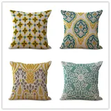 Kissenbezug 80x80 Türkisgelb Kopfkissenbezug 80x80 Sanft Baumwolle Leinen sofakissen mit Reißverschluss Dauerhaft Kissenbezüge 80x80 Knitterfreie Starke Atmungsaktivität Couchkissen 4 Pcs
