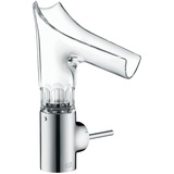 Hansgrohe Axor Starck V 140 mit Glasauslauf und Ablaufgarnitur, Facettenschliff, chrom