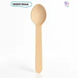 Blanc HYGIENIC Löffel, Holzlöffel Einwegbesteck, 10.000 Stk, natur, biologisch abbaubar, 15,5 cm