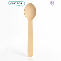 Blanc HYGIENIC Löffel, Holzlöffel Einwegbesteck, 10.000 Stk, natur, biologisch abbaubar, 15,5 cm