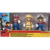 Jakks Pacific Super Mario Figuren 3er Set Mario Odyssey, 10 cm - Blau