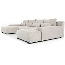beautysofa Ecksofa BENNY Polyester U-Form 3-Sitzer Beige