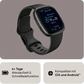 Fitbit Versa 4 aluminium graphit schwarz/schwarz