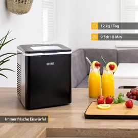 First Austria TZS First Austria Eiswürfelmaschine 1,8L Eiswürfelbereiter, Ice Cube Maker |1,8 L Wassertank LED Bedienpan... | Schwarz