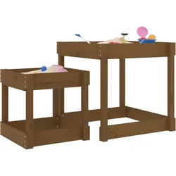 Sand-Spieltische 2 Stk. Honigbraun Massivholz Kiefer