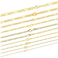 HOPLO Goldkette Goldkette Figarokette Länge 40cm - Breite 1,5mm - 750-18 Karat Gold 40 cm