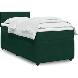 vidaXL Boxspringbett 80 x 200 cm Dunkelgrün