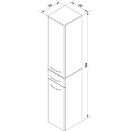 Fackelmann Milano Hochschrank 30,5 x 165,5 cm Braun Holz