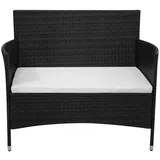 vidaXL Gartenbank 90 cm Poly Rattan Schwarz