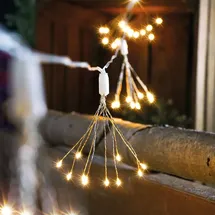 Bulgari esotec Solar Deko-Lichterkette Feuerwerk mit 100 warmweißen LEDs 102575 - Weiß