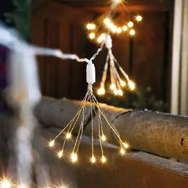 Bulgari esotec Solar Deko-Lichterkette Feuerwerk mit 100 warmweißen LEDs 102575 - Weiß