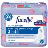 facelle Binden Ultra Binden extra lang protect + Flügel, 3 von 4 Gr., 10 Stück weiß