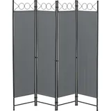 [en.casa] Raumteiler Saragossa 4-teilig 160x171 cm Paravent Trennwand 4-tlg. Sichtschutz Stellwand Spanische Wand Dunkelgrau