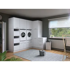 laundreezy Mehrzweckschrank-Set 253 x 238 x 68 cm Weiß