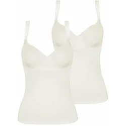 BH-Hemd VIANIA "2er Pack BH Hemd Basic", Damen, Gr. 85, Cup D, cream cream, Stoff, Obermaterial: 90% Polyamid PA. 10% Elasthan EL., BHs