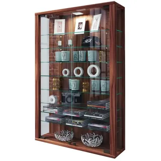 VCM my home Vitrosa Mini Vitrine nussbaum 8 Fachböden