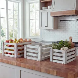 MCW Holzkiste C56 3-tlg. weiß