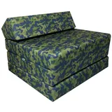 Klappmatratze Klappmatratze Gästematratze "CAMO" mit Kopfteil Größe 200x70x10cm, FORTISLINE blau