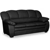 3-Sitzer-Sofa - schwarz - Kunstleder Sofa Couch Wohnlandschaft